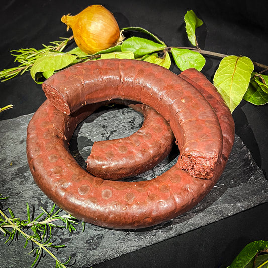 Boudin noir aux oignons ou pommes